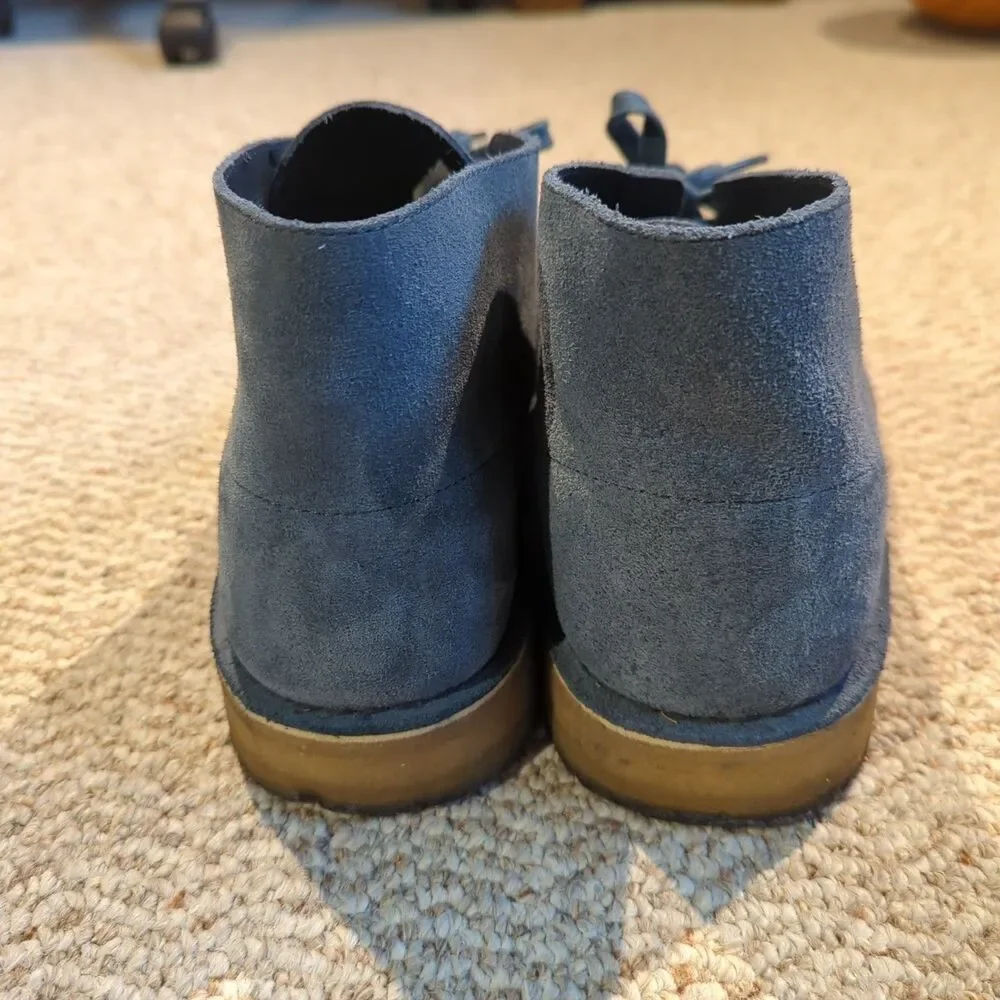 Clarks Charles F Stead Desert Chukka Boots Mens Size 12 Blue Suede Crepe Sole